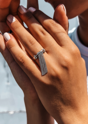 Каблучка без вставок Срібло 925° (родій) GSR517P