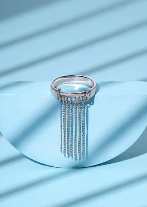 Каблучка без вставок Срібло 925° (родій) GSR517P