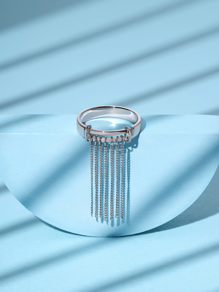 Каблучка без вставок Срібло 925° (родій) GSR517P