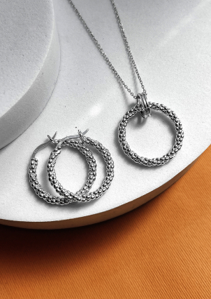 Кольє без вставок Срібло 925° (родій) GSN800P