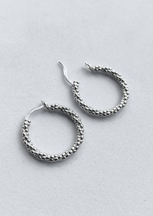 Сережки без вставок Срібло 925° (родій) GSE800P