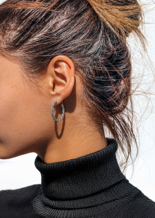 Сережки без вставок Срібло 925° (родій) GSE800P