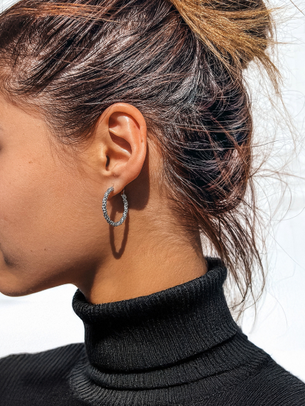 Kolczyki bez wkładek Srebro próby 925° (rod) GSE800P