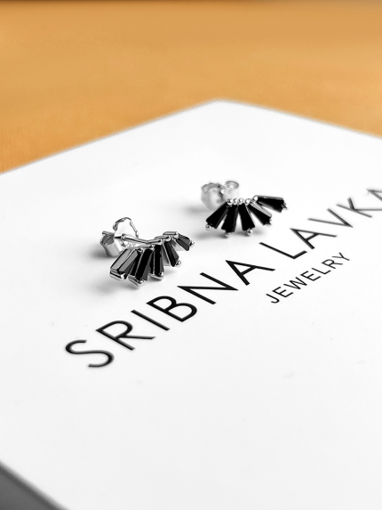 Kolczyki cyjanitowe Srebro 925° (rod) 957939