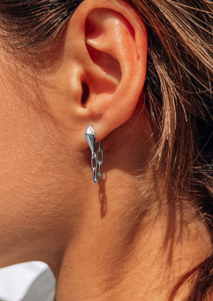 Сережки фіаніт Срібло 925° (родій) 957940