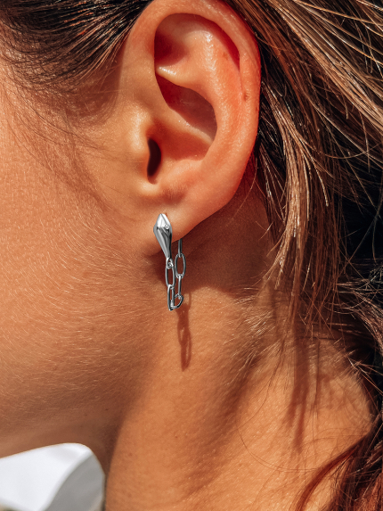 Сережки фіаніт Срібло 925° (родій) 957940