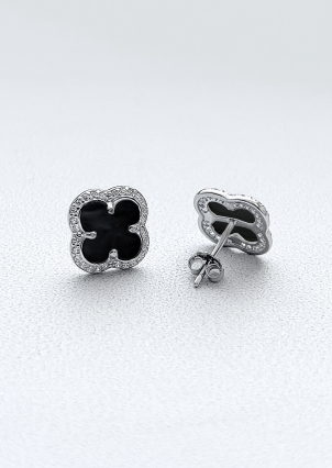 Сережки онікс Срібло 925° (родій) 952286ч