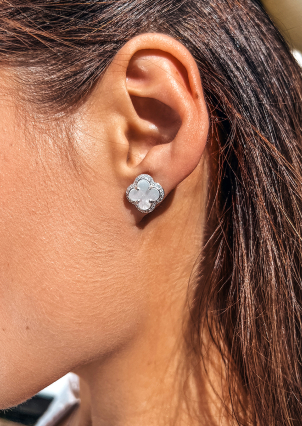 Сережки перламутр Срібло 925° (родій) 952286б