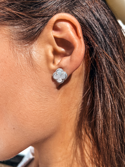 Kolczyki z perełkami Srebro 925° (rod) 952286b