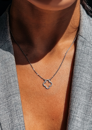 Кольє фіаніт Срібло 925° (родій) 008201