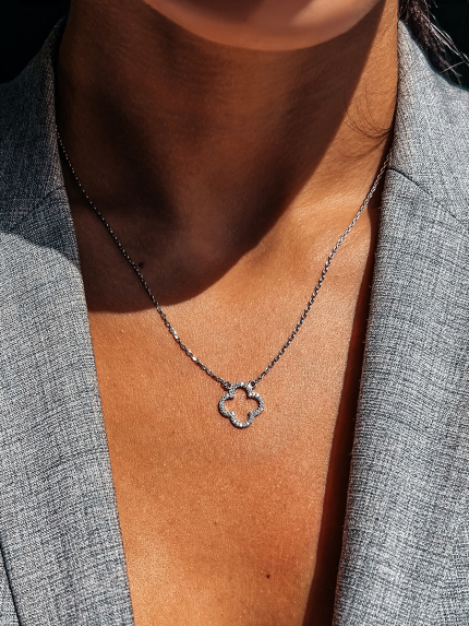 Кольє фіаніт Срібло 925° (родій) 008201