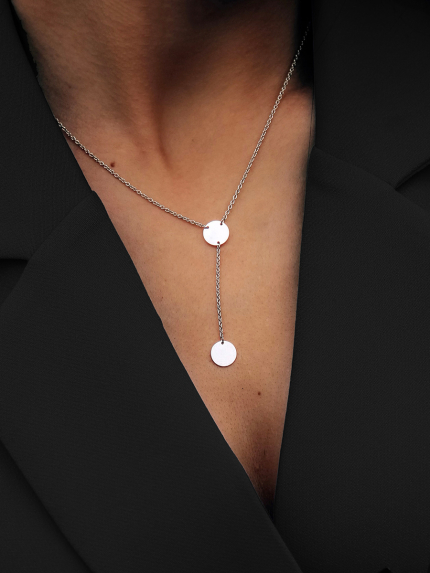 Кольє без вставок Срібло 925° (родій) 104445