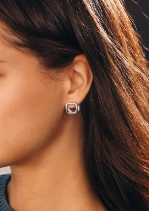 Сережки без вставок Срібло 925° (родій) 136210