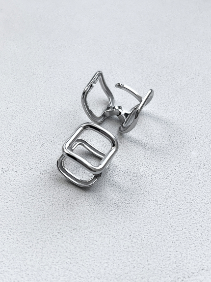 Сережки без вставок Срібло 925° (родій) 136210