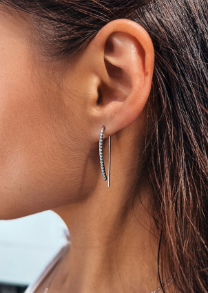 Сережки фіаніт Срібло 925° (родій) 921052