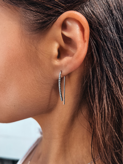 Сережки фіаніт Срібло 925° (родій) 921052