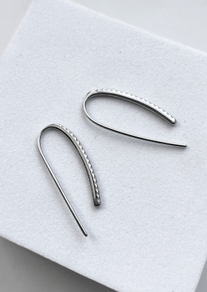 Сережки фіаніт Срібло 925° (родій) 921052