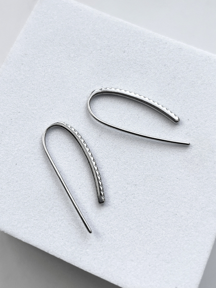 Сережки фіаніт Срібло 925° (родій) 921052