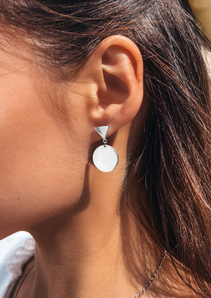 Сережки без вставок Срібло 925° (родій) 20220