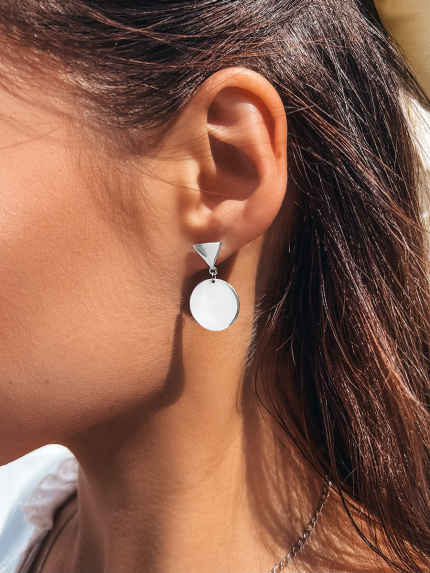 Сережки без вставок Срібло 925° (родій) 20220