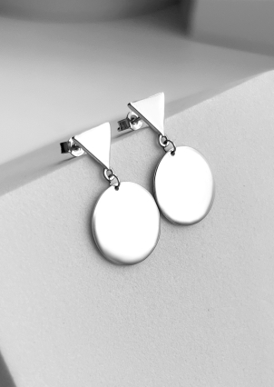 Сережки без вставок Срібло 925° (родій) 20220