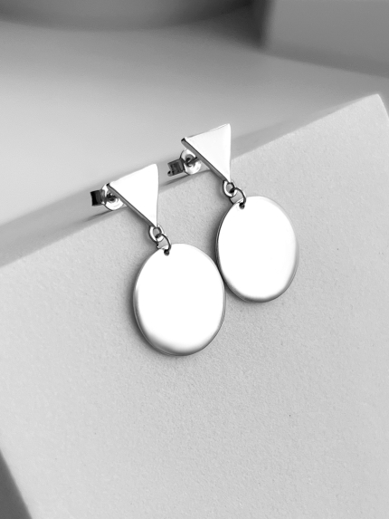 Сережки без вставок Срібло 925° (родій) 20220