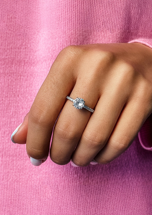 Каблучка Фіаніт (5А) Срібло 925° (родій) 81562