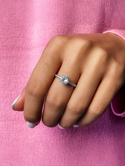 Каблучка Фіаніт (5А) Срібло 925° (родій) 81562