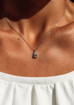 Кольє Фіаніт (8А) Срібло 925° (родій) SLZN04P