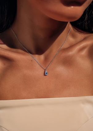 Кольє Фіаніт (8А) Срібло 925° (родій) SLZN04P