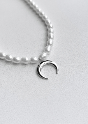 Кольє перлина Срібло 925° (родій) 957941