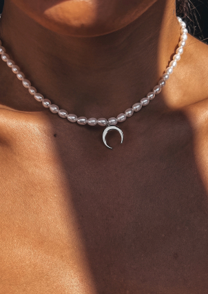 Кольє перлина Срібло 925° (родій) 957941