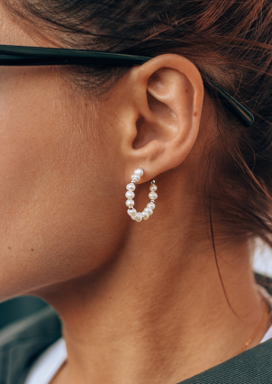 Сережки перлина Срібло 925° (родій) GPE70K