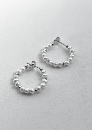 Сережки перлина Срібло 925° (родій) GPE70K