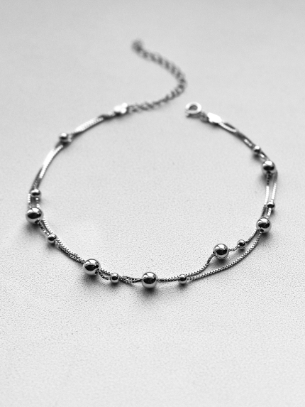 Браслет без вставок Срібло 925° (родій) 550256Н