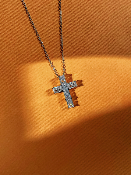 Кольє Фіаніт (8А) Срібло 925° (родій) SLZN09P