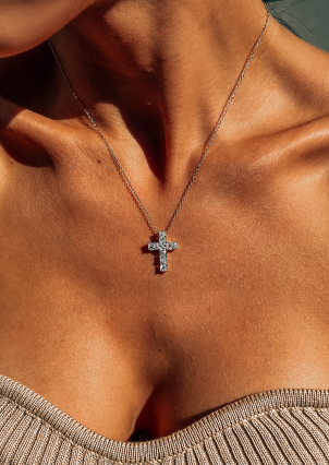 Кольє Фіаніт (8А) Срібло 925° (родій) SLZN09P