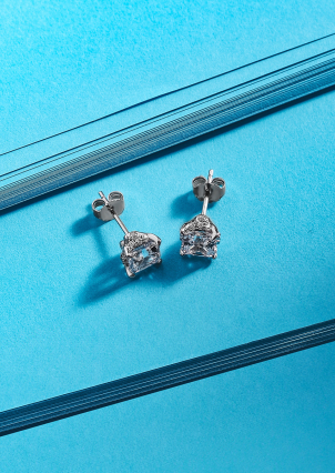 Сережки Фіаніт (8А) Срібло 925° (родій) LZE01P