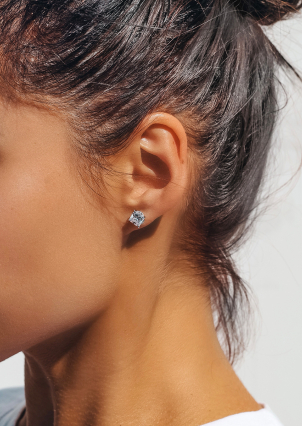 Сережки Фіаніт (8А) Срібло 925° (родій) LZE01P