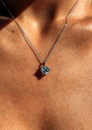 Кольє Фіаніт (8А) Срібло 925° (родій) LZN01P