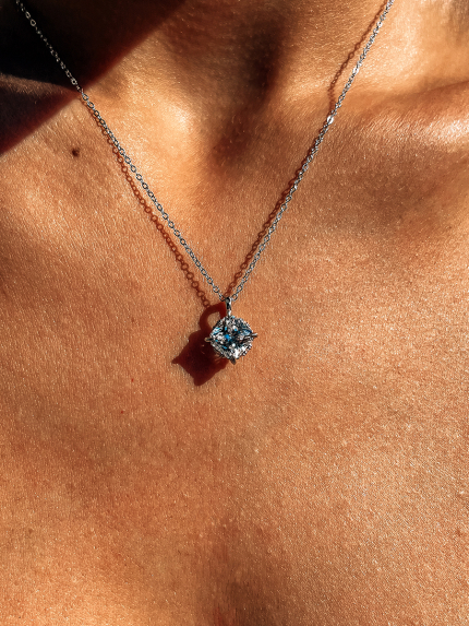 Кольє Фіаніт (8А) Срібло 925° (родій) LZN01P