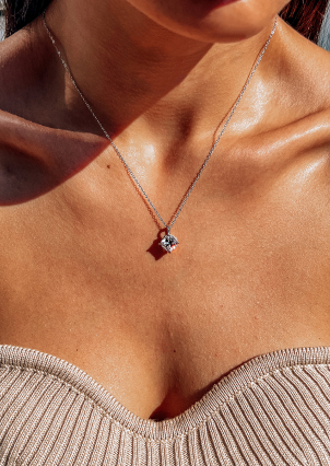 Кольє Фіаніт (8А) Срібло 925° (родій) LZN01P