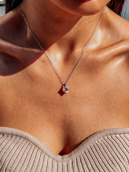 Кольє Фіаніт (8А) Срібло 925° (родій) LZN01P