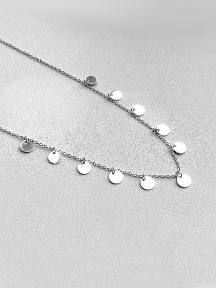 Кольє без вставок Срібло 925° (родій) GZN212P