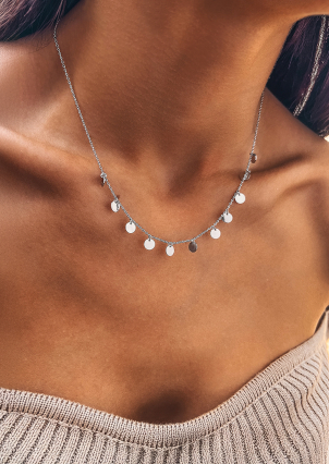 Кольє без вставок Срібло 925° (родій) GZN212P