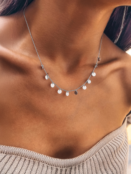 Кольє без вставок Срібло 925° (родій) GZN212P