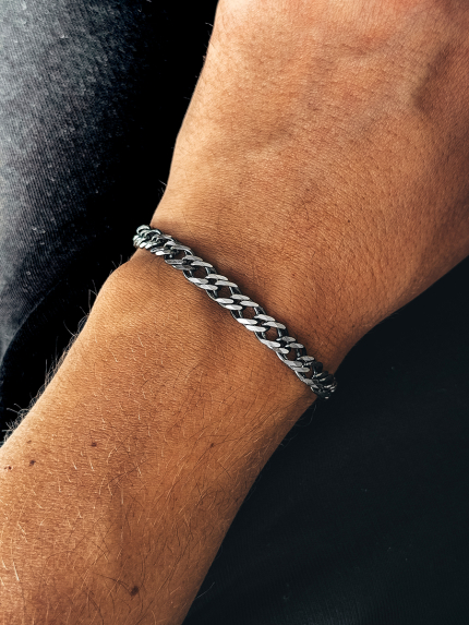 Браслет без вставок Срібло 925° (оксидоване) чс20321