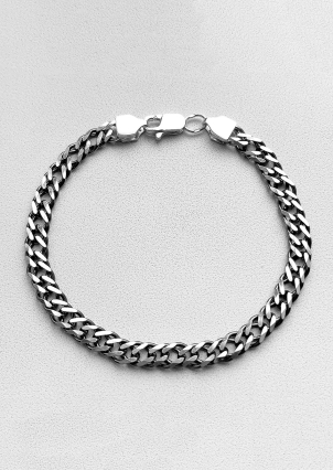 Браслет без вставок Срібло 925° (оксидоване) чс20321