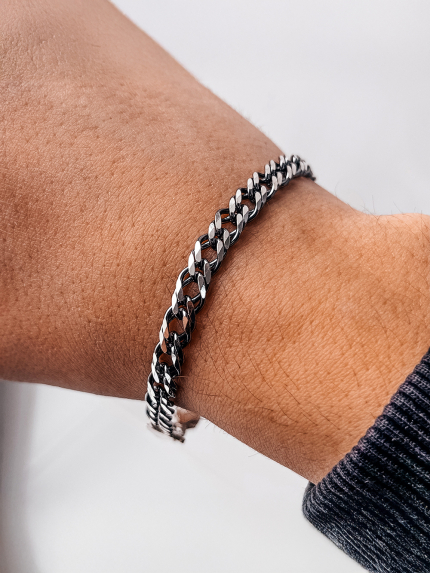 Браслет без вставок Срібло 925° (оксидоване) чс20321