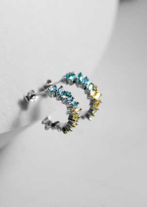 Сережки фіаніт Срібло 925° (родій) 957969